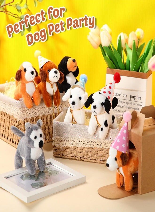 مجموعة سيمجوينج المكونة من 12 دمية كلب صغيرة محشوة، تتضمن 12 كلبًا محشوًا، و12 صندوقًا من ورق الكرافت، و12 قبعة عيد ميلاد، وهي مثالية كهدايا لحفلات أعياد الميلاد ذات الطابع الحيواني (بني). - Image 4